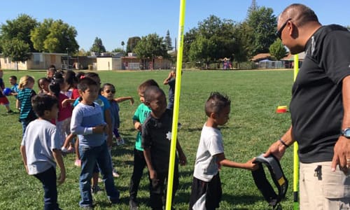 Kids playing on a field