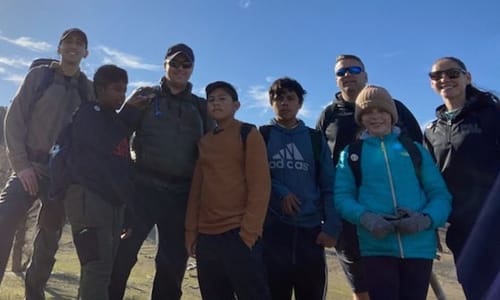 RCPD and group of kids on hiking trip