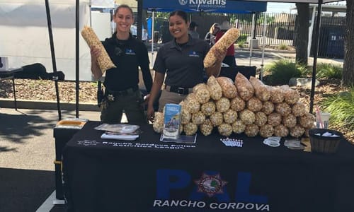 RCPD giving out bags of caramel corn