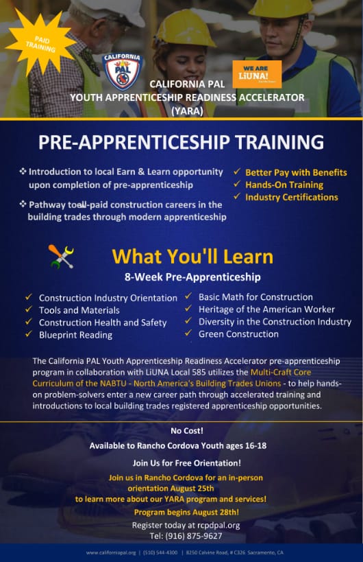 California PAL Youth Apprenticeship Readiness Accelerator (YARA)