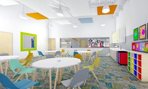 Image of the classroom in the new Youth Center