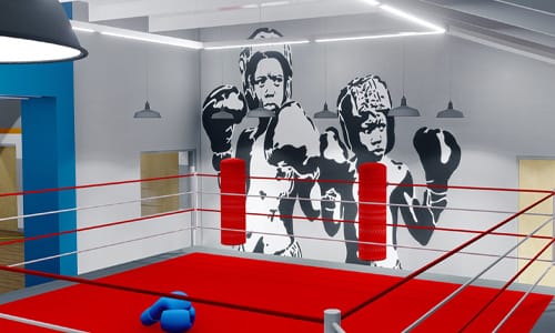 Image of the boxing area in the new Youth Center